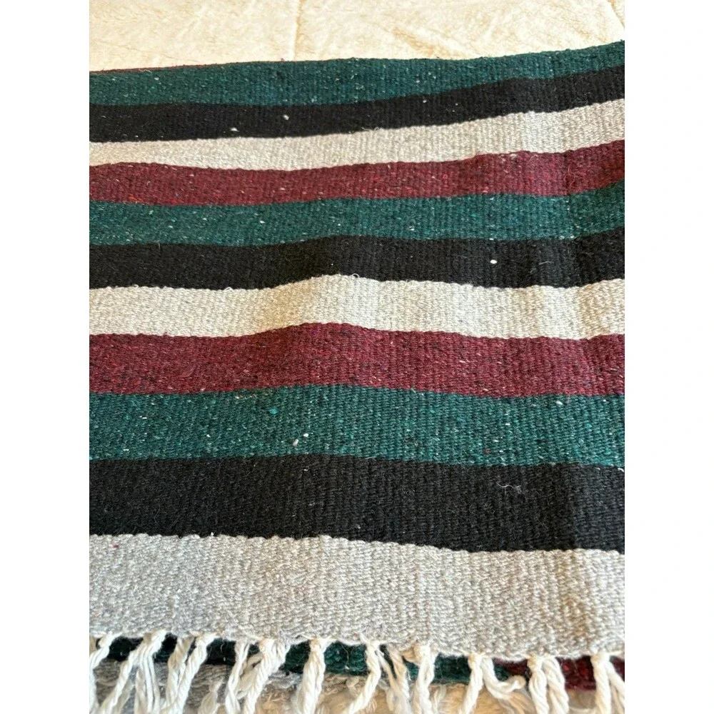 Vintage Southwestern Tribal Serape Blanket Throw Colorful Large 80x47” NEW